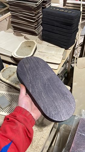 Wooden Yoga Board for Acupressure and Meditation with Nails for Deep Tissue Massage, Sadhu Board for Yoga Practice, Acupuncture Massage (oval ebony 0.31 in)