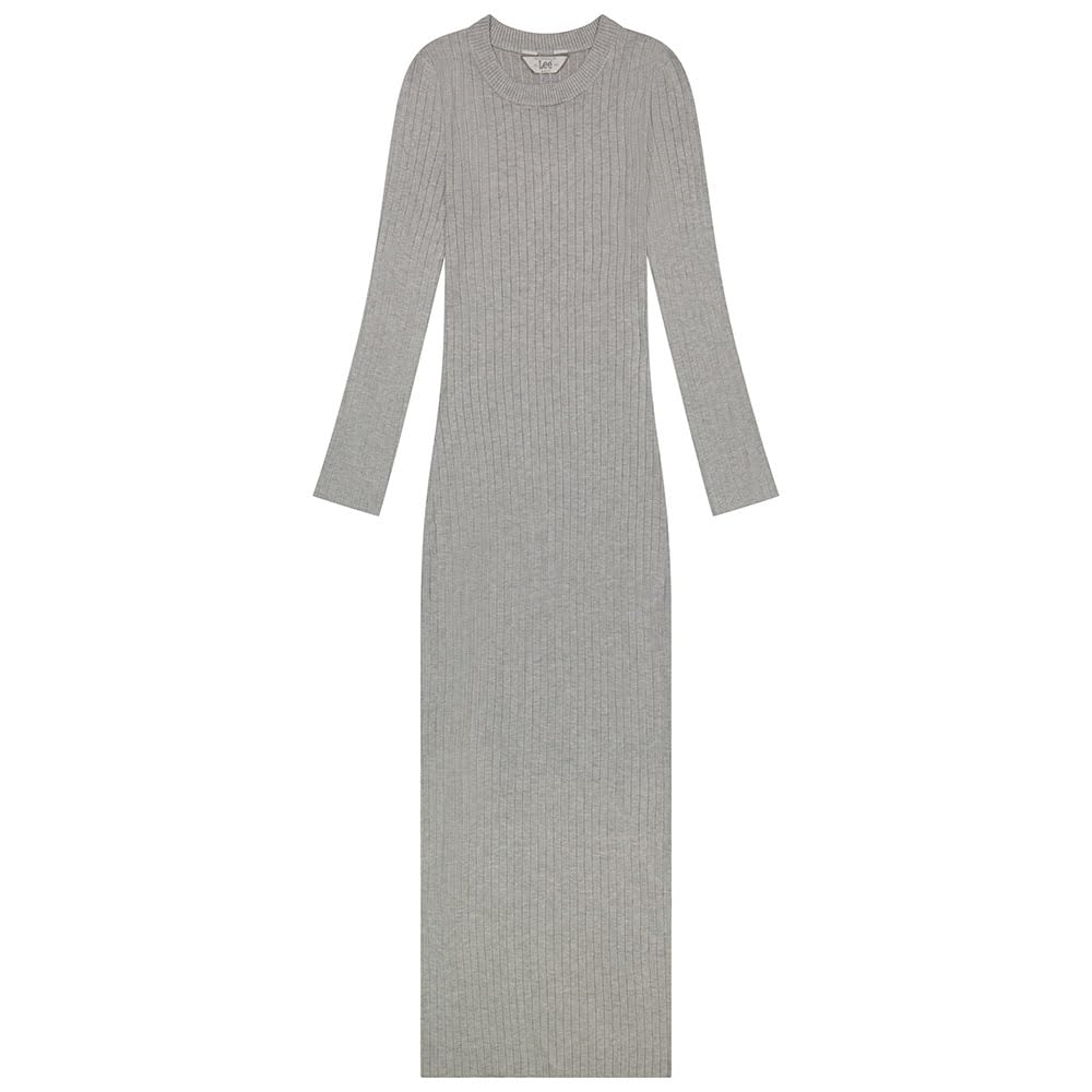 Lee - Vestido Mujer - Corte Regular - Crew Neck Maxi Dress - Gris Jaspeado
