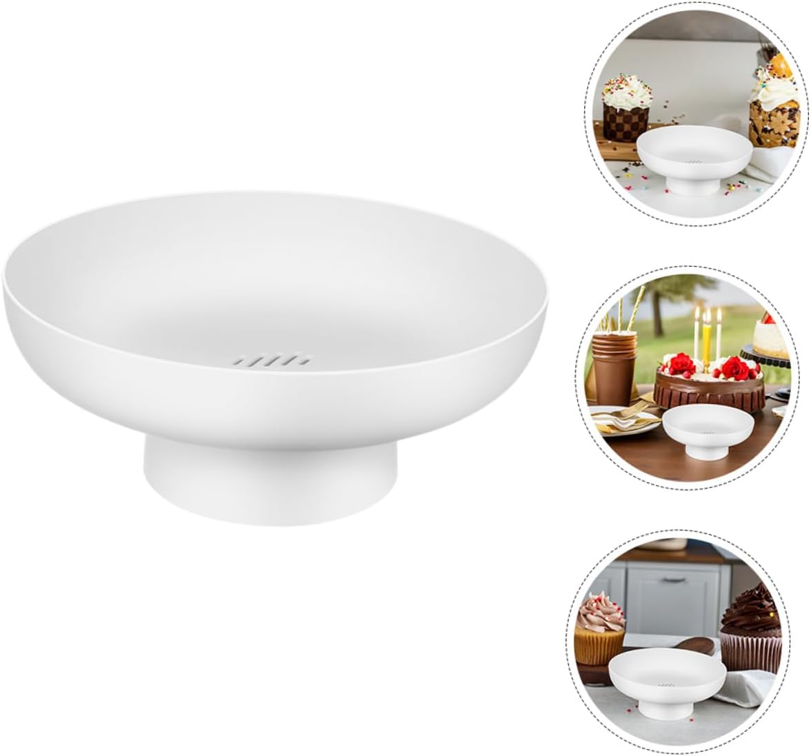 jojofuny 2pcs White Fruit Bowls Multifunctional Snack and Dessert Display Stands with Pedestal Base for Kitchen Table and Home Dining Decor