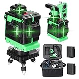 ✅【3° Autonivelante】: Nivel Láser Autonivelante.Equipado con función de calibración de autoprueba, nivelación automática de ≤3 °, pero si el ángulo es superior a 3 °, la luz láser seguirá parpadeando y el nivel del láser emitirá un pitido para recordarle que debe restablecerlos en un terreno plano.