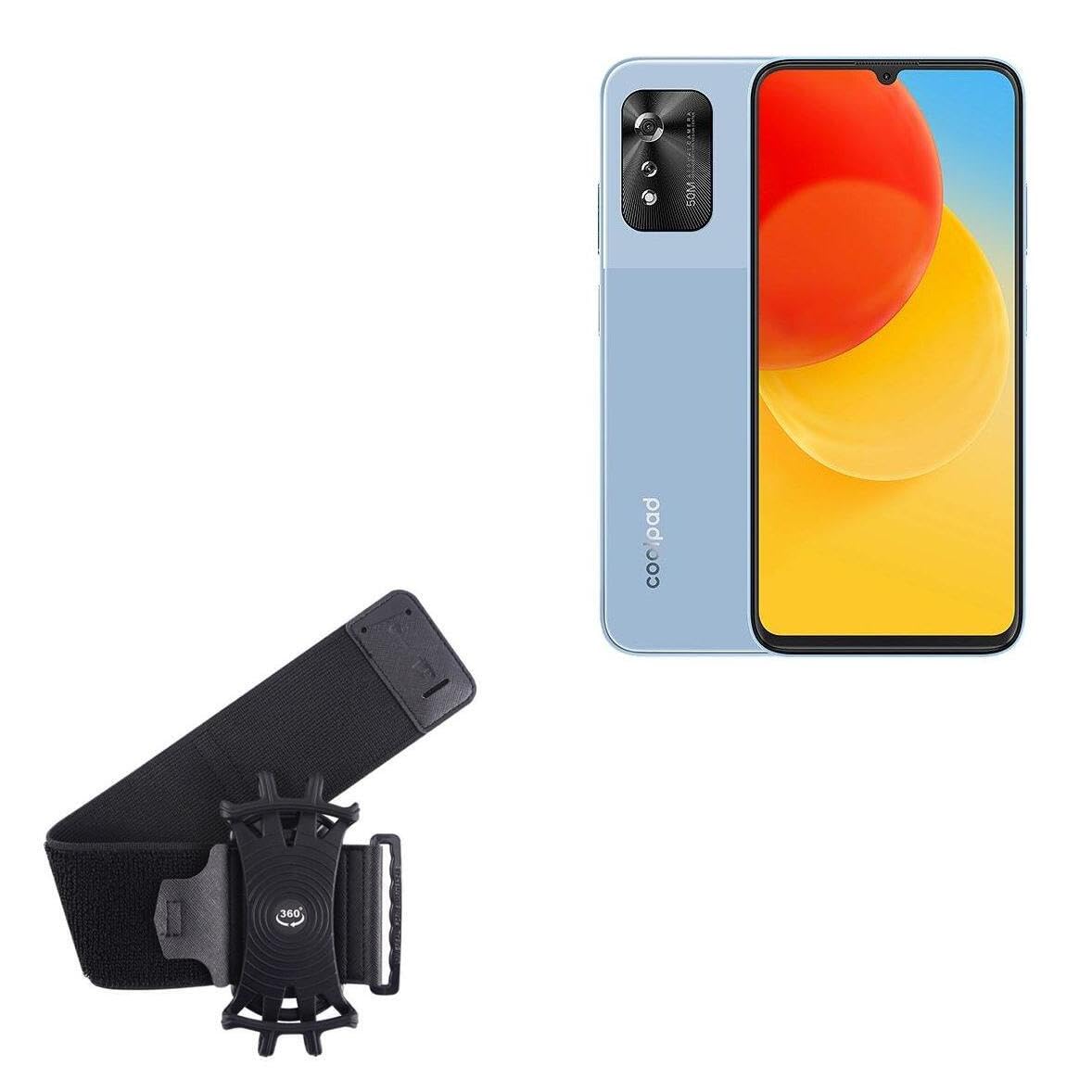 BoxWave Holster Compatible with Coolpad Cool 30i - ActiveStretch Sport Armband, Adjustable Armband for Workout and Running - Jet Black