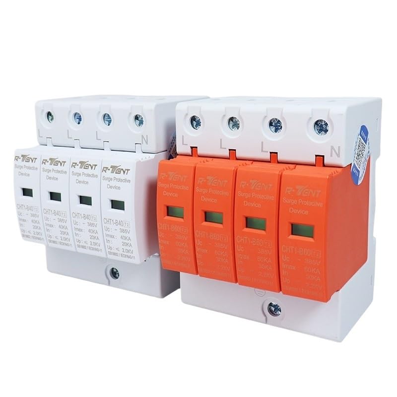 AC SPD 4P 385V 40KA 60KA Solar PV Surge Protector Din Rail Mounting Protective Low-Voltage Arrester Device(20-40KA)