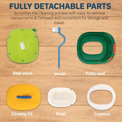 Image of Baybee 3-in-1 Baby Potty Training Seat | Comfortable & Safe Kids Potty Chair with Anti-Slip Toilet Seat, Removable Pot, Handles & Splash Guard | Potty Seat for Boys & Girls (Melon Green)