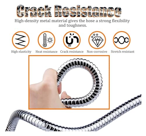 Manguera de ducha sin fugas MZD de acero inoxidable flexible de 1.5m para baño moderno 4