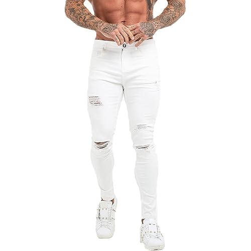 GINGTTO Skinny Jeans for Men Stretch Slim Fit Ripped Distressed