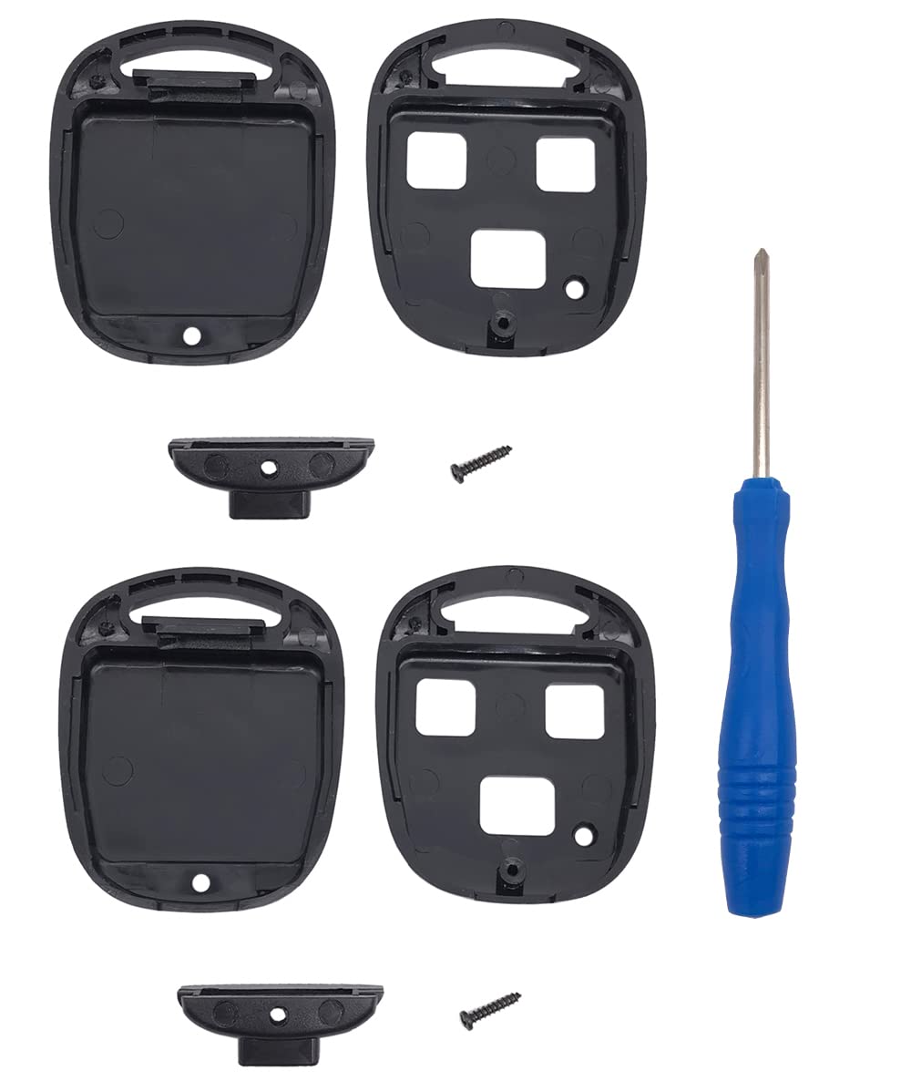 3 Buttons Replacement Key Fob Cover Case fit for Lexus ES GS GX IS LS LX RX SC GX470 IS300 IS330 ES300 ES330 GS300 RX300 RX330 RX350 LX470 RX400h Keyless Entry Key Fob Shell (Black 2)