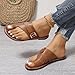 Womens Flat Leather Sandals 2025 Slip on Slide Open Toe Ring Loop Strap Flip Flops Lightweight Orthopedic Dressy