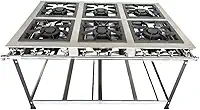 Fogão Industrial 6 Bocas Duplas 30x30 P5 em Aço Inox