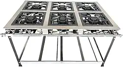 Fogão Industrial 6 Bocas Duplas 30x30 P5 em Aço Inox