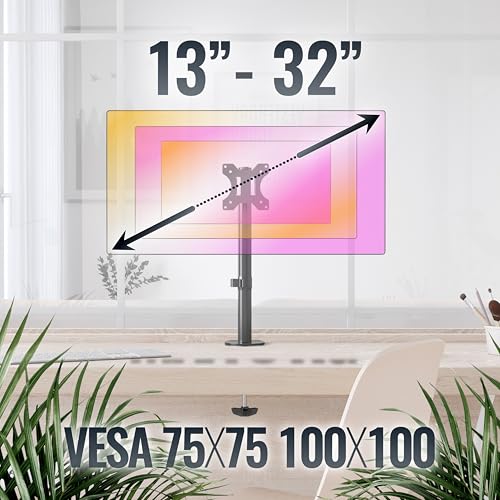 Supporto monitor scrivania TS2511 Girevole Inclinabile Schermi 13-30" (33-76 cm) Porta schermo PC Staffa universale VESA 75 x 75 100 x 100 - Monitor - Immagine 3