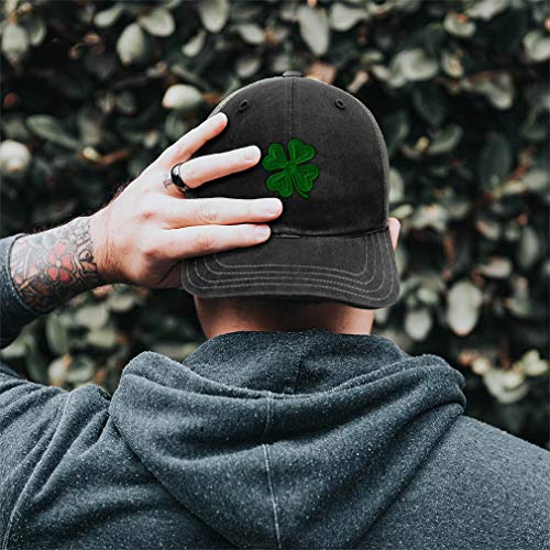 Baseball Cap 4 Leaf Clover Holidays And Occasions Cotton Soft Mesh Snapback Black Charcoal Design Only #TOP2