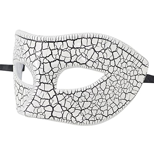 Masquerade Masks for Men White Venetian Mask Vintage Phantom of The Opera Mask - Image 3