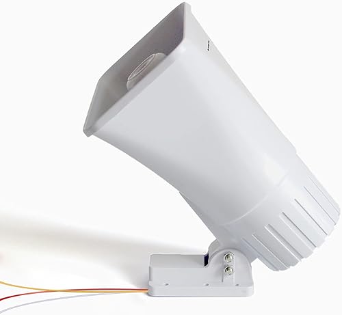 Sirena de alarma de 30 W, sirena de seguridad eléctrica autónoma de doble tono para exteriores con soporte, 6-12 V CC 1.1 Ah 130 db 8 x 5.5 x 9