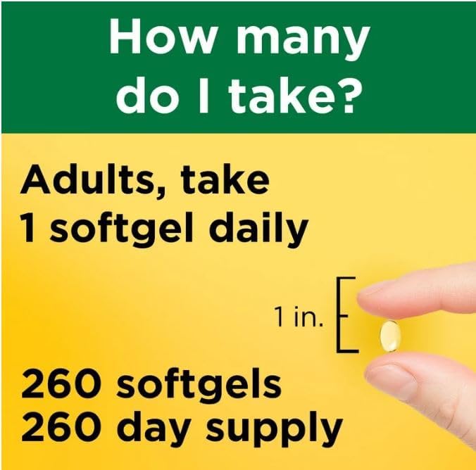 Miniatura 6 de Cápsulas blandas de vitamina D3 de 2000 UI (50 mcg), suplemento dietético hecho por la naturaleza para apoyo a la salud ósea e inmunológica, 260