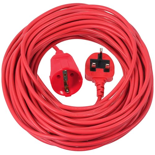 SPARES2GO 20m Extra Long Power Cable UK 3 Pin Plug for Qualcast Lawnmower Trimmer Strimmer