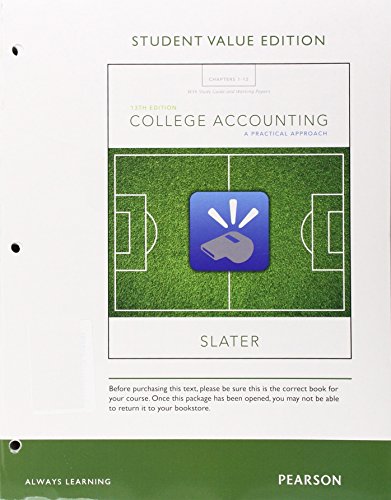 College Accounting Chapters 1-12 with Study Guide and Working Papers, Student Value Edition Plus MyLab Accounting with Pearson eText -- Access Card Package (13th Edition)