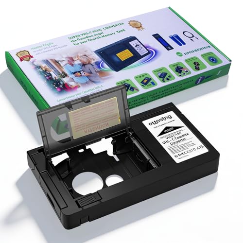 2026 New VHSC Cassette Adapter or VHS-C to VHS Motorized Adapter with Stable Voltage Circuit - 3.7V Dual Battery (Not Compatible with 8mm / MiniDV / Hi8) (Large)