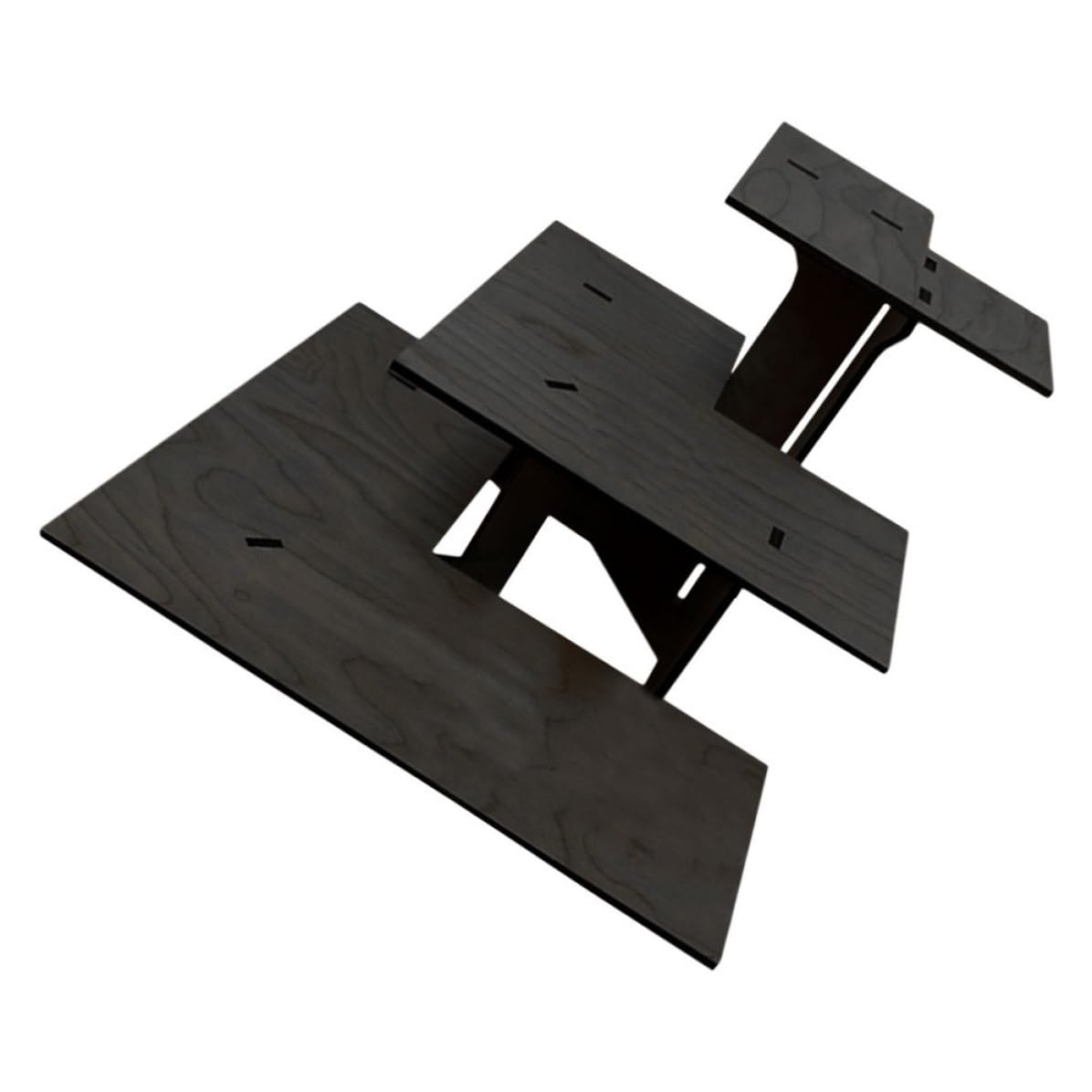 Étagère vitrine en bois portable 3 niveaux support table d'angle amovible
