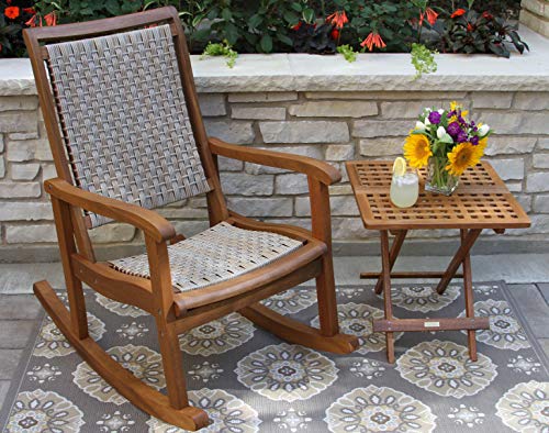 Outdoor Interiors Ash Wicker & Eucalyptus Rocking Chair #TOP3