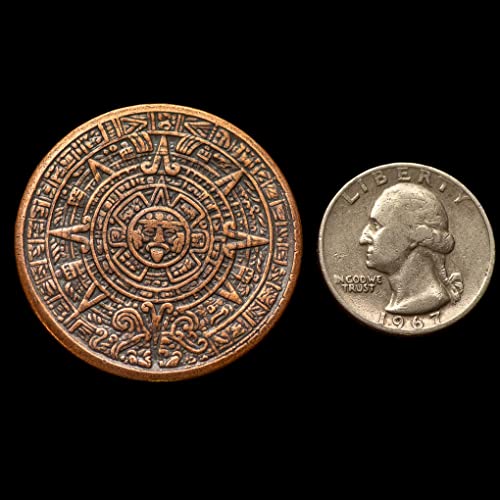 Moneda Aztec Sun Stone en Cobre miniatura 6