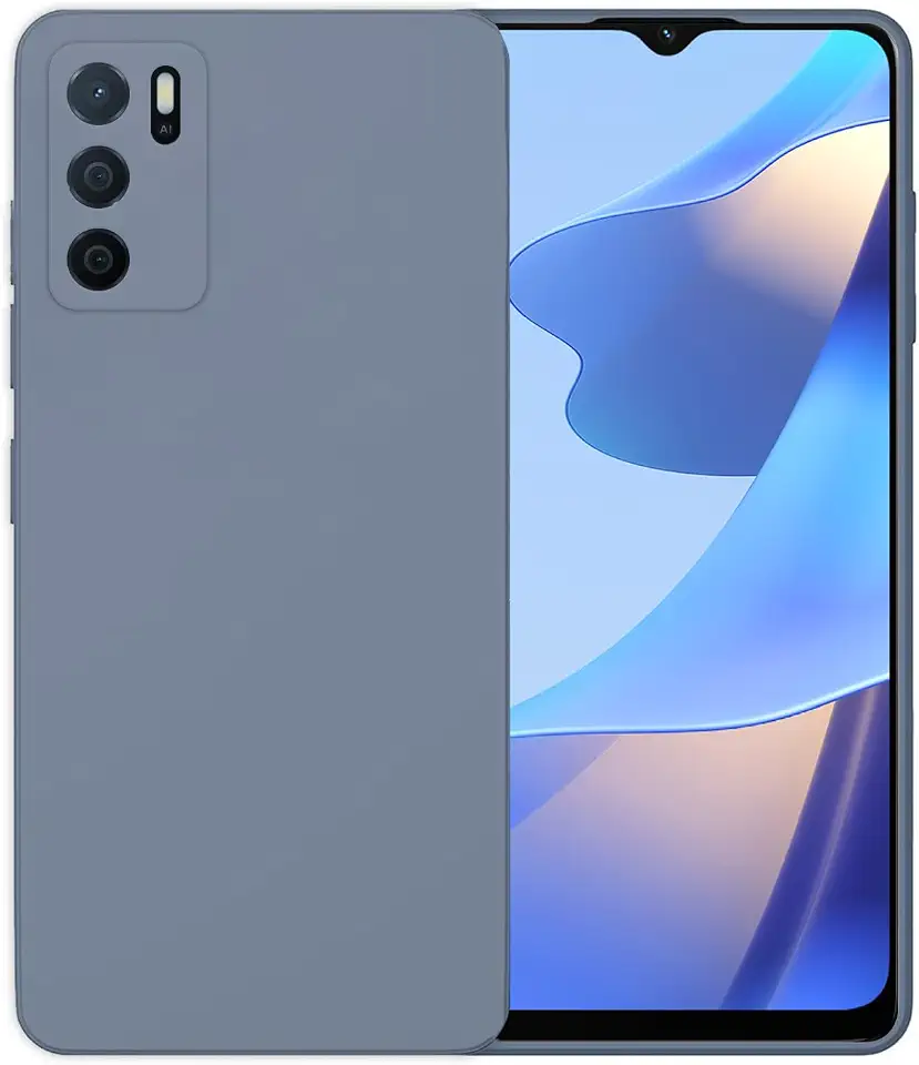Compatible with Oppo A16 Case Cover Silicone Case Silky Soft Touch Full-Body Protective Anti-Scratch Shockproof for Oppo A16 Cover Case 6.52 inch Gray