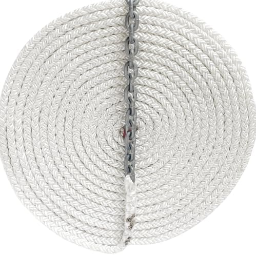 Windlass Anchor RODE- 5/8" 8 Plait Nylon Spliced to 5/16" Galvanized Chain (150')