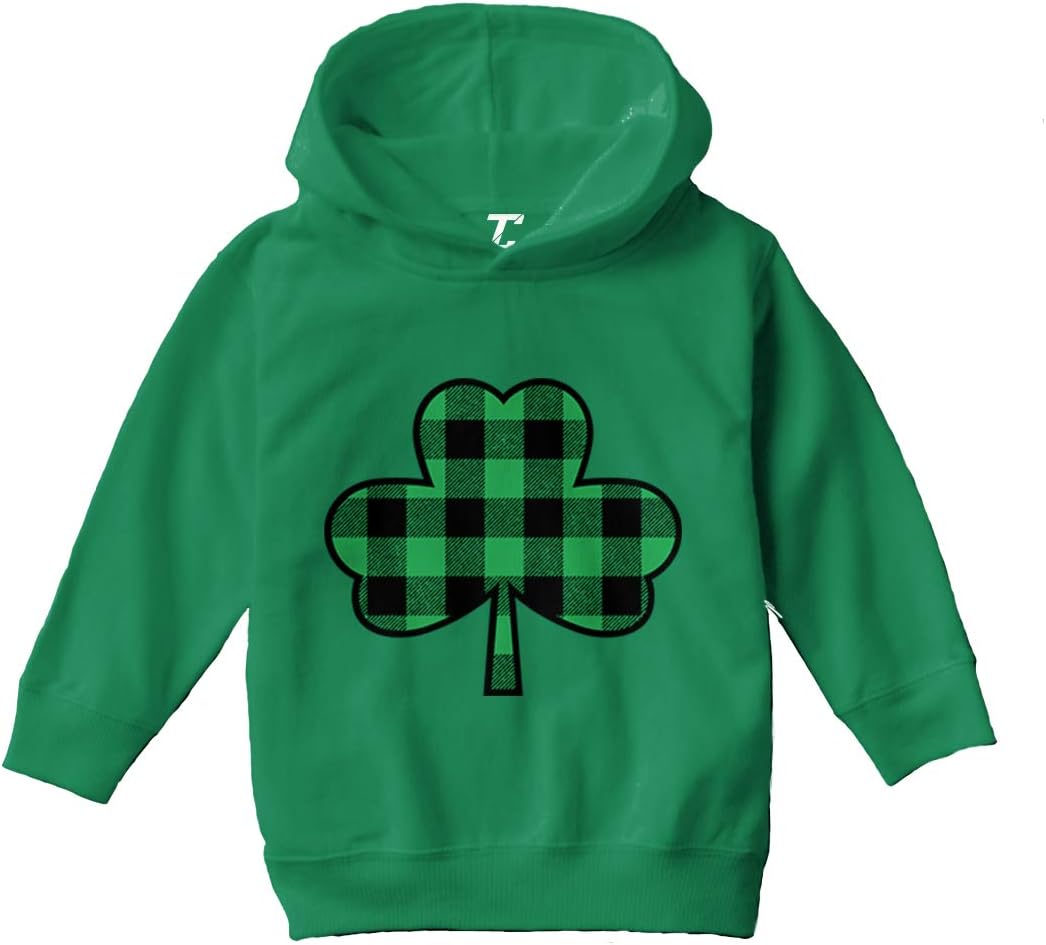 Plaid Shamrock - Tartan Flannel Pattern Toddler/Youth Fleece Hoodie
