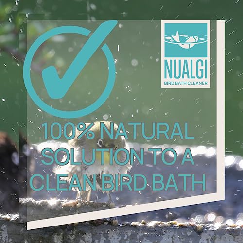 Nualgi Bird Bath Cleaner 8.4 Oz, Natural Bird Bath Enzyme Blend, Bird Bath Protector Solution, Safe For Birds, Plants & All Animal Life - Fountain Cleaner Provides Fountain Maintenance Up To 17 Weeks #TOP3