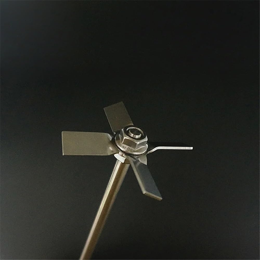 1 juego de agitador de hélice de cuatro palas de acero inoxidable 304 | Varilla agitadora superior, varios tamaños, apertura suave, construcción robusta(7cm blade with rod)