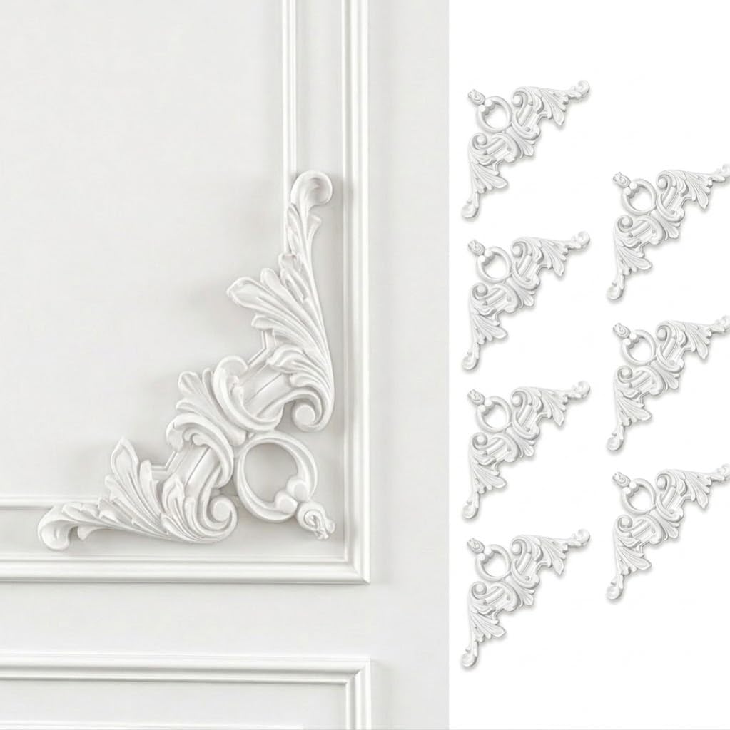 PU Modanatura Angolare da Parete Pannelli Angolari per Pareti Soffitto 13.5cmx13.5cm,8 PCS