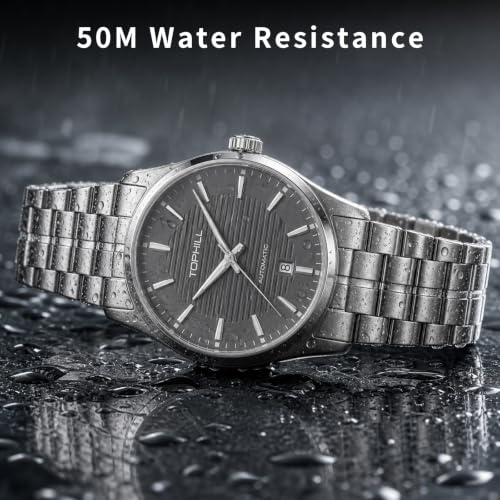 Image of TOPHILL Men Watches Automatic Mechanical Watches - Dive, GMT, Chronograph & Dress Styles | 316L Stainless Steel, Sapphire Crystal, Ceramic Bezel | 5ATM-300M Waterproof with Super Luminous | Classic Business & Sport Casual