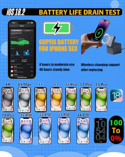 Image of Battery for iPhone SE3(2022) with Full Remove Tool Kits | No Unknown Part Info Real Capacity 2250mAh Long Last Time Wireless Charge Support Face ID for DIY Phone Repair Shop