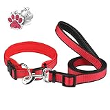 【COLLARES PARA MASCOTAS AJUSTABLES REFLECTANTES】 - Correa reflectante en ambos lados para una buena visibilidad por la noche / en la oscuridad. S: 35-40 cm / M: 40-45 cm / L: 45-53 cm / XL: 53-65 cm, Ancho: 2.5 cm. Y la longitud es ajustable. Se adapta a la mayoría de las razas de perros.