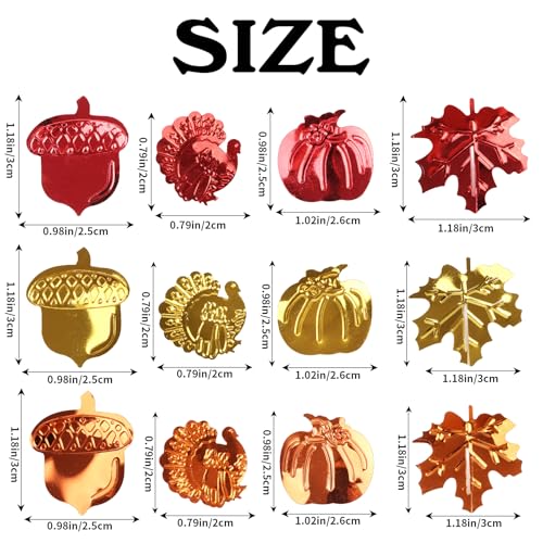 Image of FOIMAS Fall Table Confetti,Thanksgiving Metallic Confetti Maple Leaves Pumpkin Foil Confettis Sequin for Fall Thanksgiving Harvest Party Decoration Supply