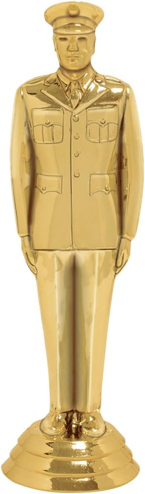 6" Gold Military Male Trophies - Personalized Military Trophy Awards Prime