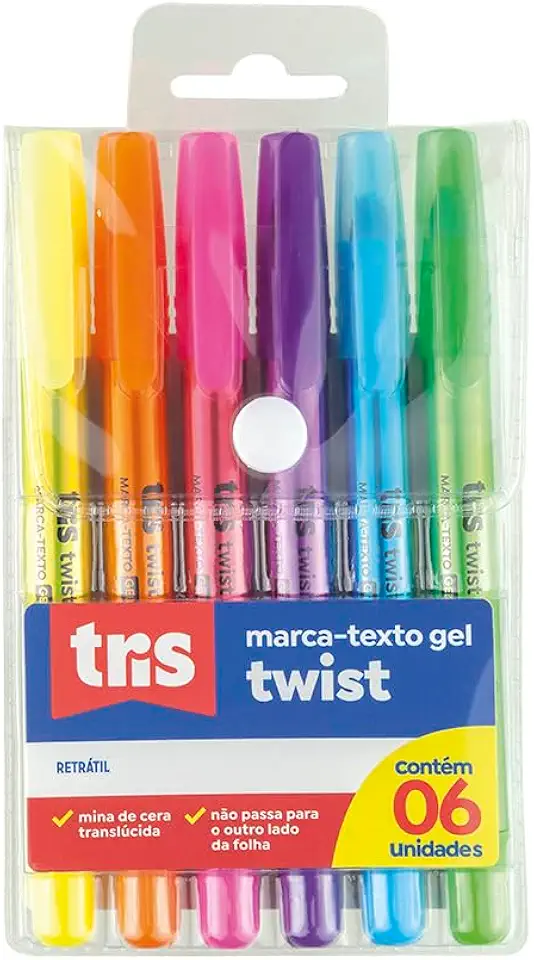 Marca Texto Tris Gel Twist 6 Cores