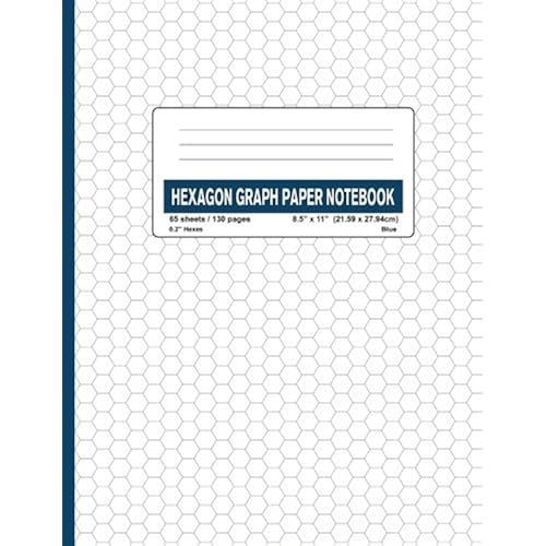 Hexagon Graph Paper Notebook - 0.2" Hexes (Blue-130): 130 Pages Small Grids Hex Paper / Pad 0.2 Inch