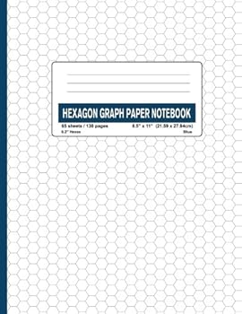 Paperback Hexagon Graph Paper Notebook - 0.2" Hexes (Blue-130): 130 Pages Small Grids Hex Paper / Pad 0.2 Inch Book