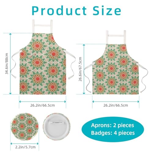 Tablier de cuisine avec 4 broches, tablier de serveuse ajustable et imperméable - 2