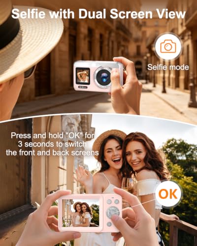 Image of Digital Camera, 5K 80MP Dual Screen, Auto Focus for Beginners Teens