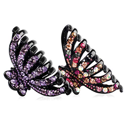 5 inch Large Hair Clips Crystal Sparkly Hair Claw Fashion Clips Accessories for Women,Pack of Two