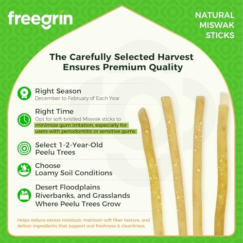 Miswak varillas para dientes naturales cepillo de dientes tradicional Sewak en pack 4