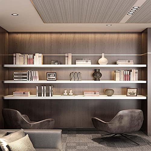 Ahorro de espacio con estantería de pared integrada y mesa colgante de TV 6