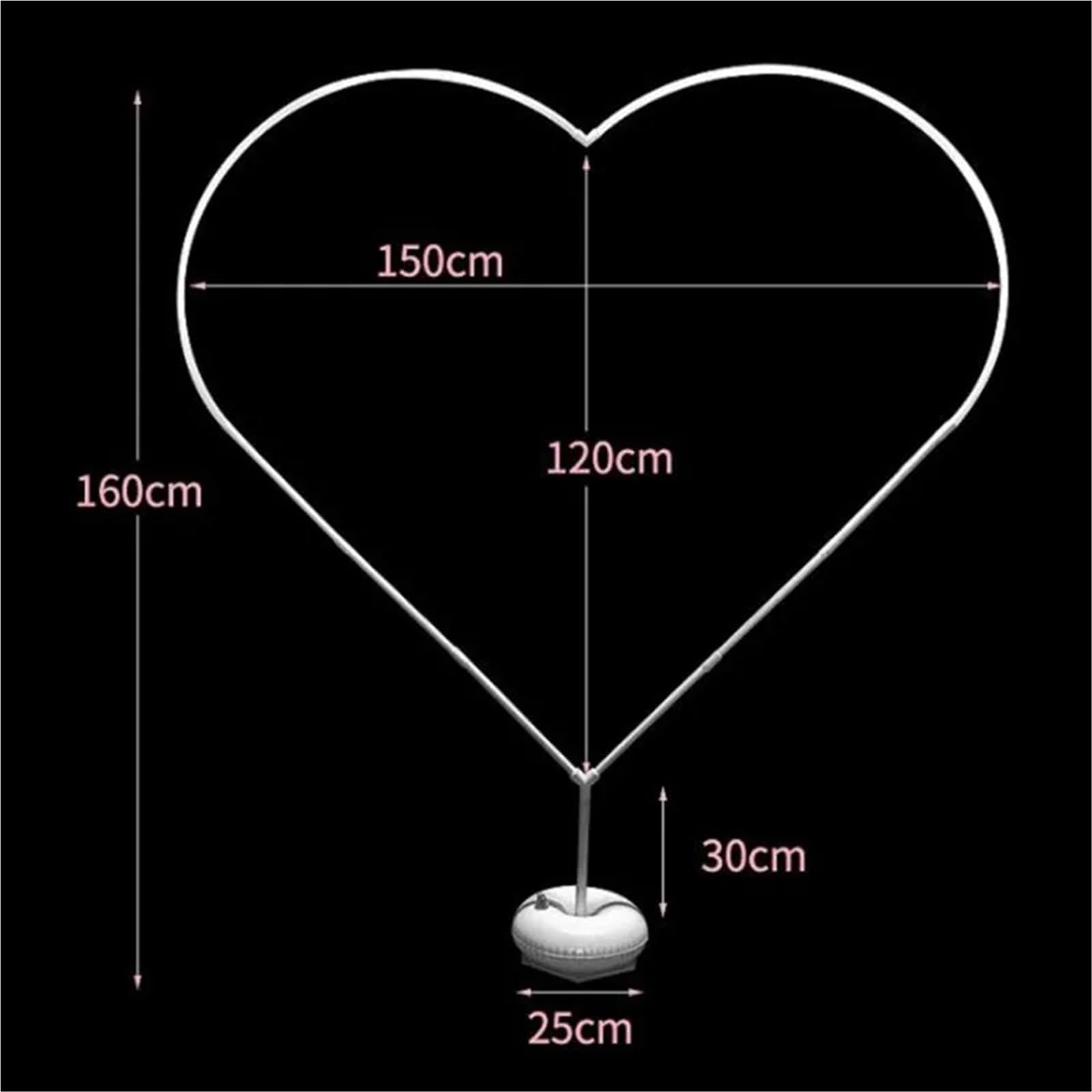Bogen, 1 Set herzförmiger Ballonbogen-Rahmenring, DIY-Ballonbogen-Girlandenständer-Kit for Hochzeiten und Jubiläumsdekorationen im Freien