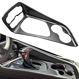 DROIFUIM for Challenger Gear Shift Shifter Panel Shift Lever Panel Transmission Gear Selector Gearstick Panel Cover Trim Fit for 2015-2024+ Dodge Challenger Interior Accessories Carbon Fiber