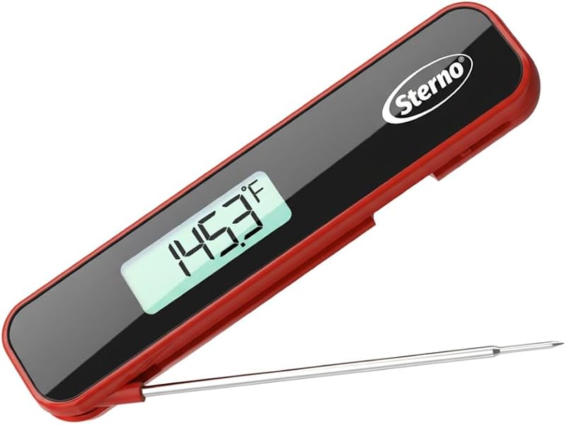 Digital Meat Thermometer, Instant Read | IPX5 waterproof, motion activated, rotating backlit display, storage magnet, battery included