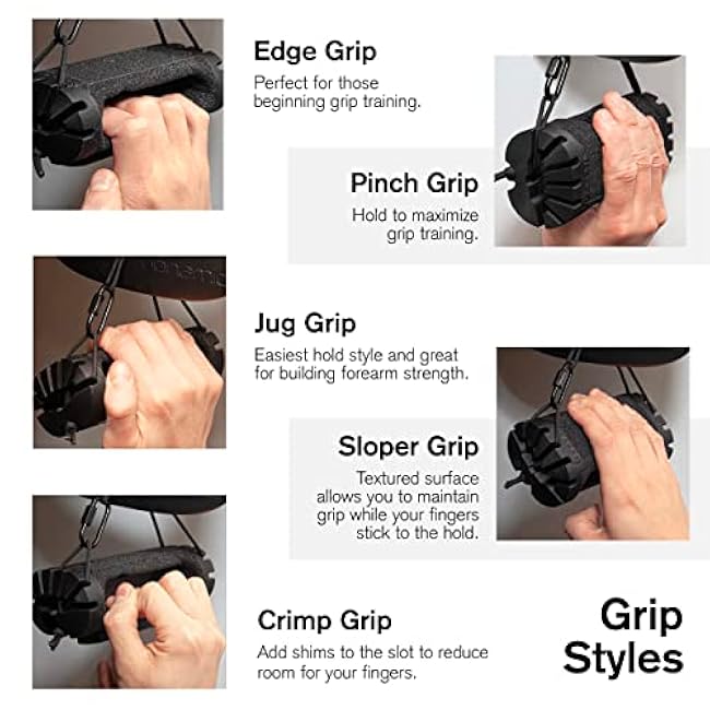 Duonamic PowrHolds Grip Strength Trainer | Portable Finger Training Tool for Climbers | Compact, Safe & Travel-Friendly | Pairs with Eleviia Doorway Pull Up Bar | Train at Home, Gym, or Outdoors