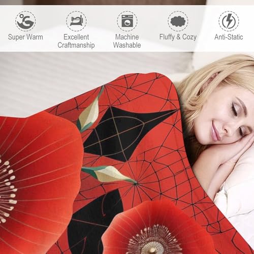 Manta con flores suave para sofá de salón salón y cama 130x150 6