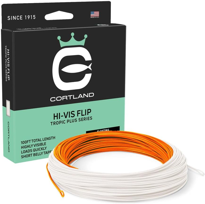 Cortland Tropic Plus Hi Vis Flip Saltwater Fly Line, HI-Vis Orange/White