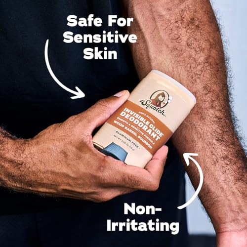 Dr. Squatch Invisible Glide Natural Deodorant Men, Aluminum Free (2-Pack) | All Day Odor Protection, Smooth Glide, No Stains, Men’s Deodorant (Wood Barrel Bourbon & Rainforest Rapids) - image 6